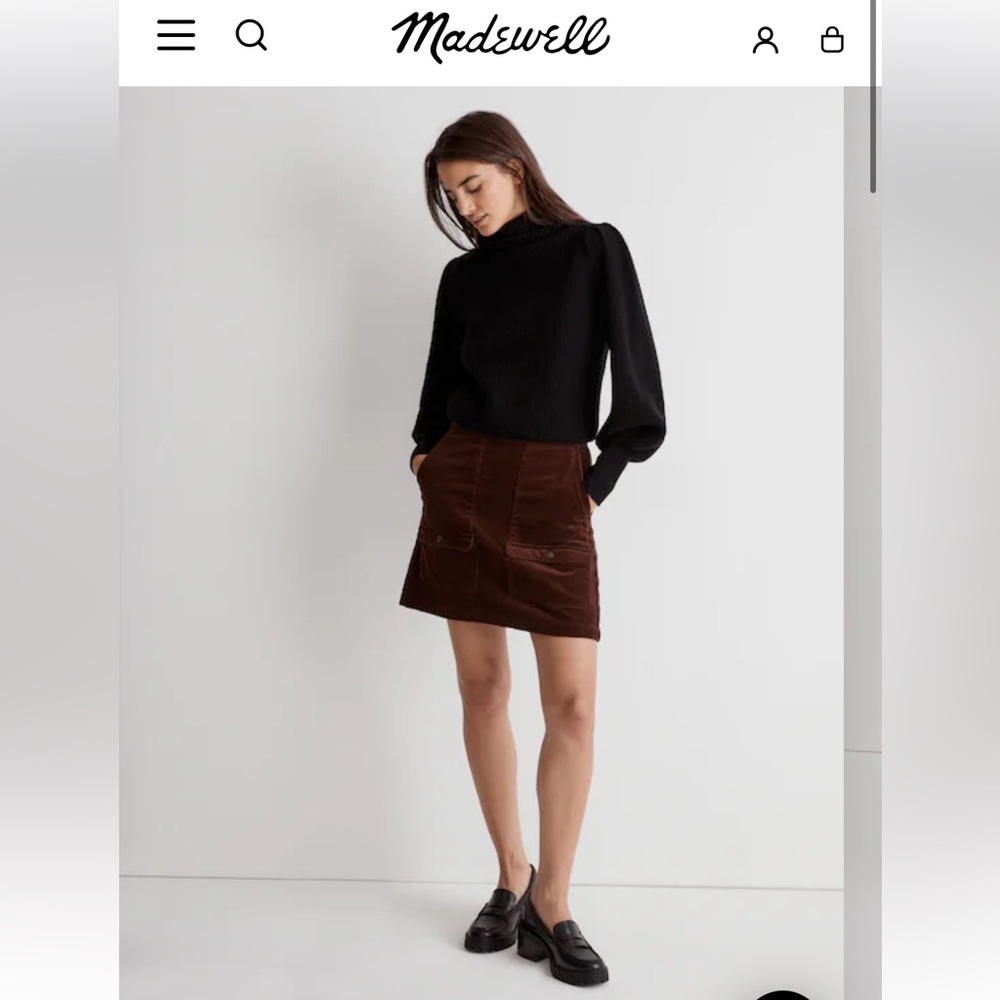 Madewell Women's Brown Corduroy Mini Skirt